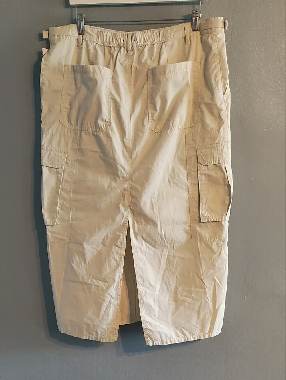 wild fable Cream Cargo Midi Skirt - Utility Pocket Pencil